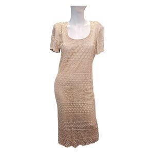 JPS Gold Sparkly Maxi Dress Womens Size 10P Vintage